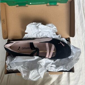 Puma Black and Pink Loafers Flats